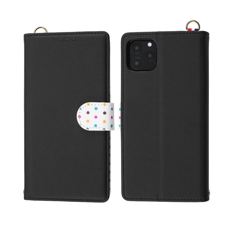 Colorful Dots Pattern Wallet Style Magnetic Leather Case with Lanyard for iPhone 11 Pro (5.8")