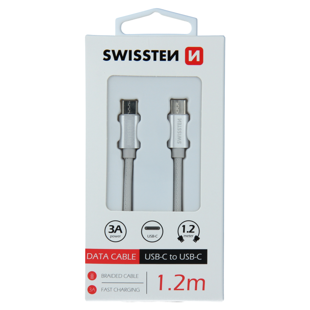 DATOV KABEL SWISSTEN TEXTILE USB-C / USB-C 1,2 M STBRN