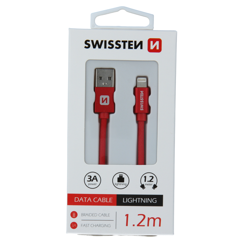 DATOV KABEL SWISSTEN TEXTILE USB / LIGHTNING 1,2 M ERVEN