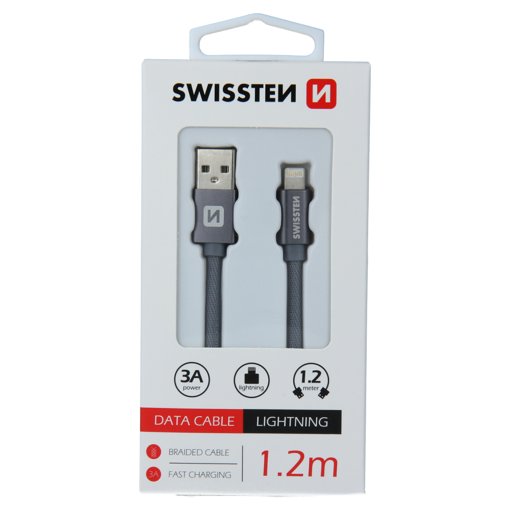 DATOV KABEL SWISSTEN TEXTILE USB / LIGHTNING 1,2 M ED