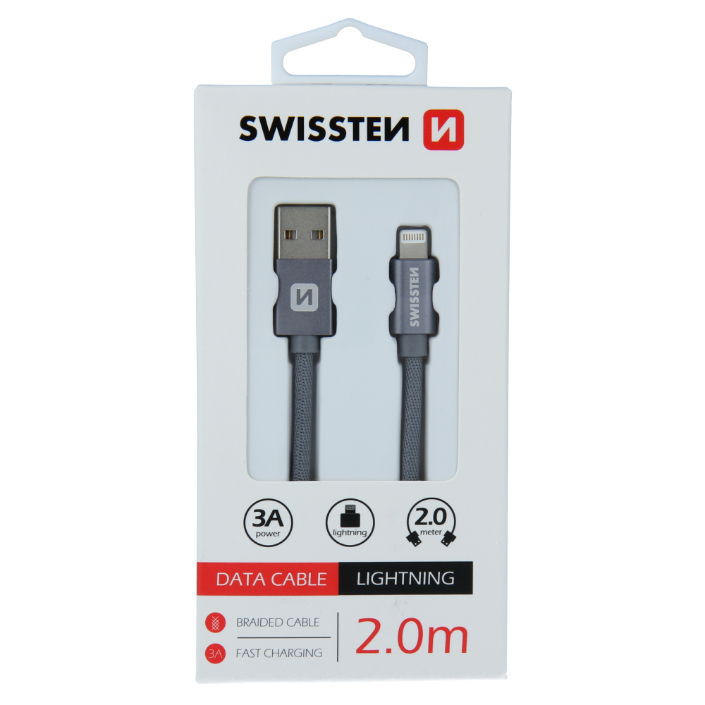 DATOV KABEL SWISSTEN TEXTILE USB / LIGHTNING 2,0 M ED