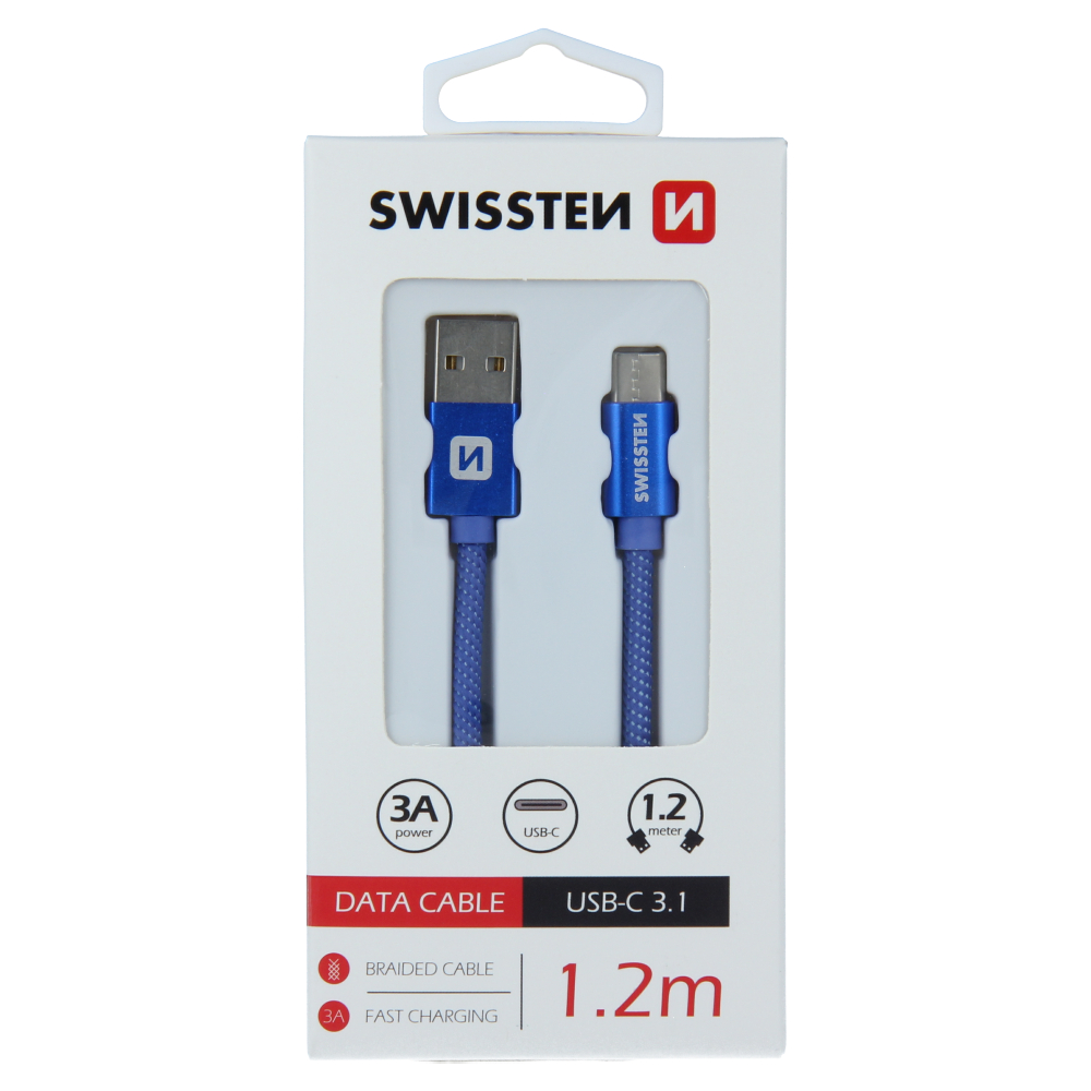 DATOV KABEL SWISSTEN TEXTILE USB / USB-C 1,2 M MODR