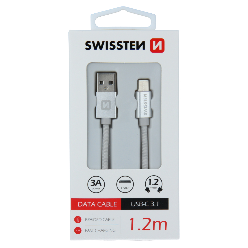 DATOV KABEL SWISSTEN TEXTILE USB / USB-C 1,2 M STBRN