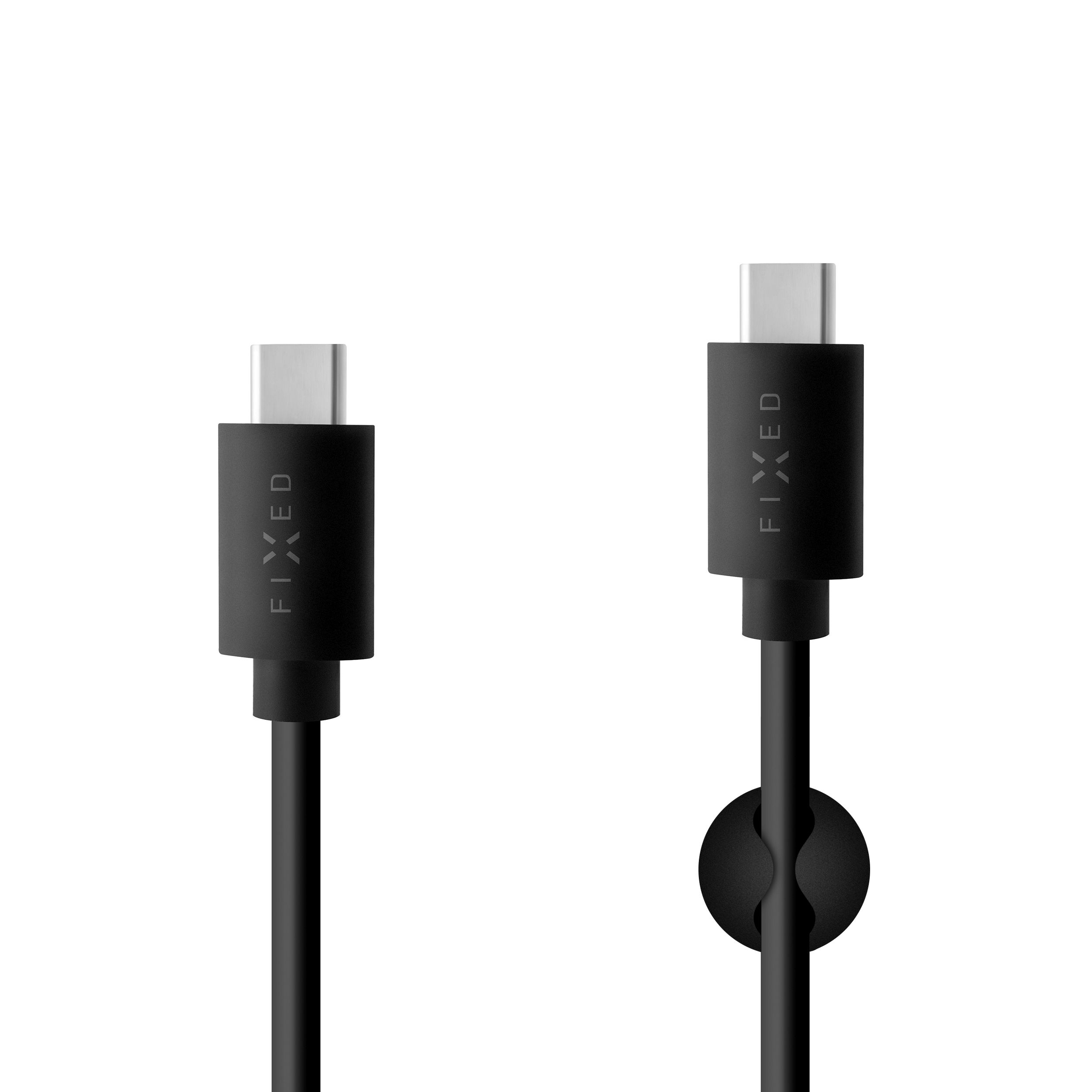 Dlouh datov a nabjec kabel FIXED s konektory USB-C/USB-C a podporou PD, USB 2.0, 2 metry, 60W, ern