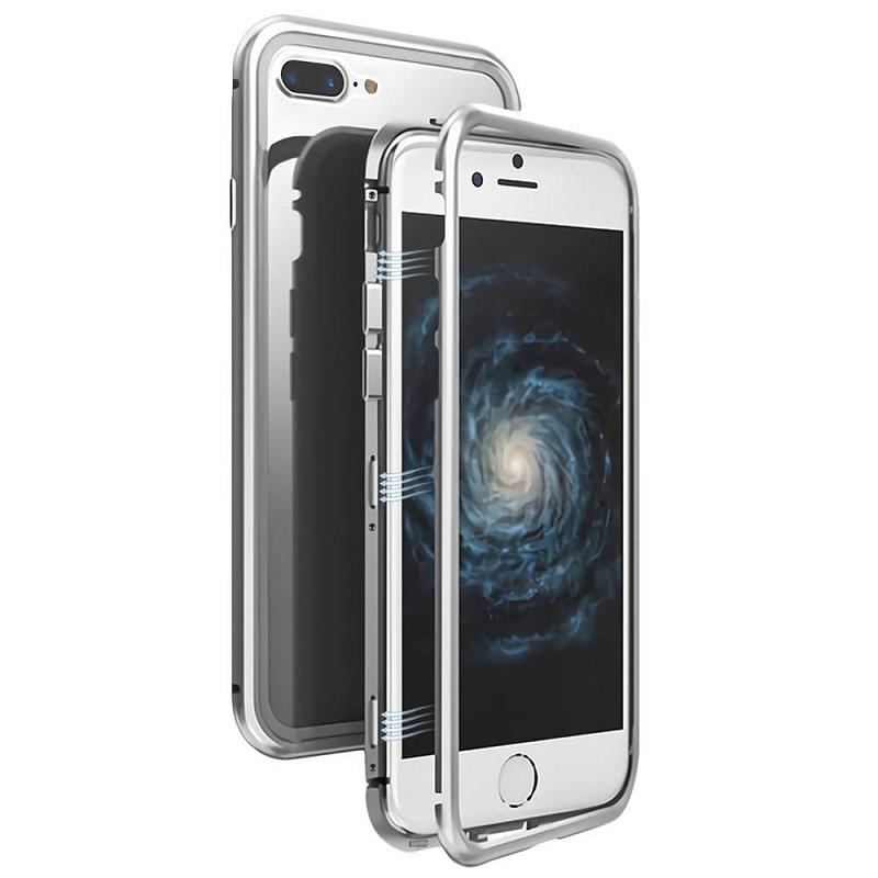 Durable Magnetic 360 Case 9H iPhone 8/7 Silver