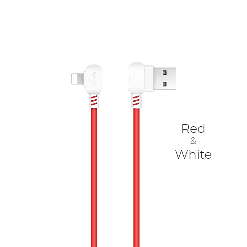 Hoco Enjoy Lightning Charging Cable (1.2m) (Red and White)