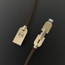 Mcdodo USB AM To Dual Lightning + Micro USB Aluminum Alloy + Nylon Gold