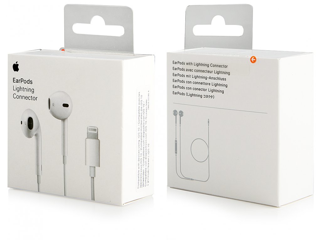 Originln sluchtka Apple EarPods s Lightning konektorem + redukc na jack