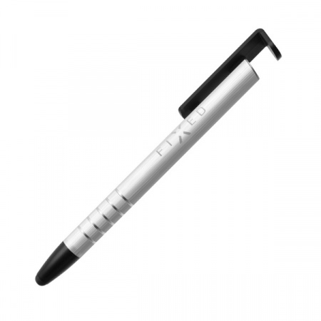 Psac pero 3v1 se stylusem pro dotykov displeje a stojnkem FIXED Pen, stbrn