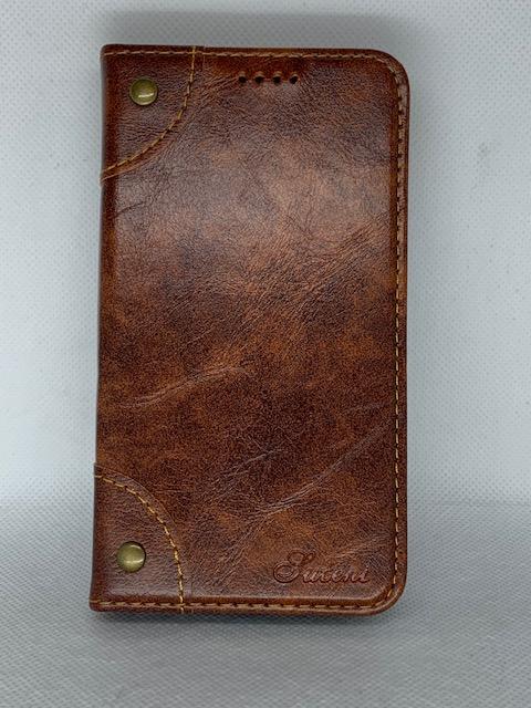 Retro Magnetic Closure Leather Case for iPhone 13 Mini (5.4"), Light Brown