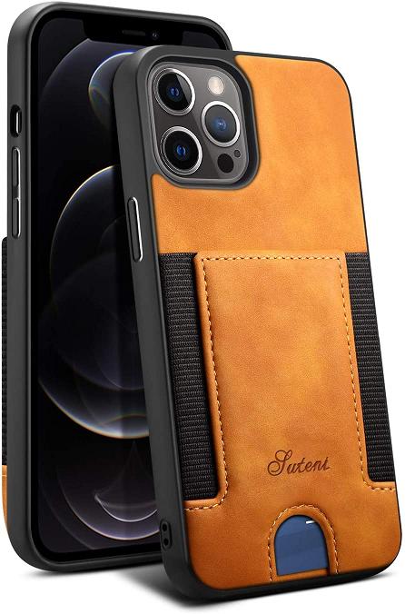 Suteni H10 Protective Case with Back Card Slot for iPhone 12/12 Pro (6.1")