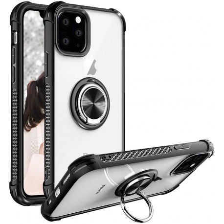TPU Case With Anti-fall Ring for Apple iPhone 11 (Black)